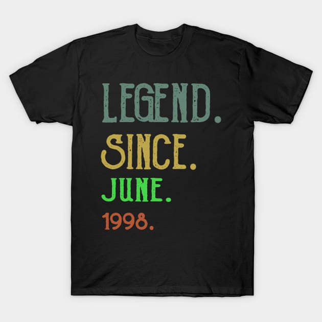 Legend Since June 1998 21th Birthday 21 Years Old Shirt T-Shirt by Trendy_Designs